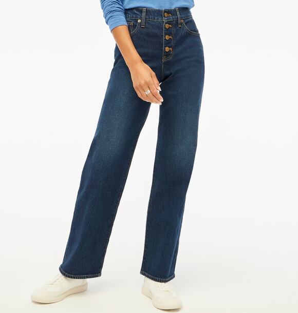 J. Crew Denim - J.Crew Full Length Wide Leg Jean All Day Stretch Space Navy Blue Wash US 35 NWT